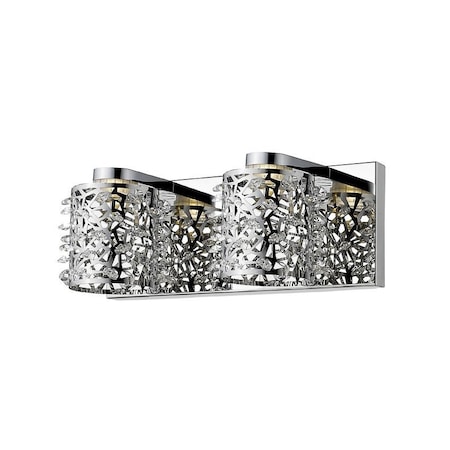 Z-Lite Fortuna 2 Light Vanity, Chrome+ Crystal 906-2V-LED